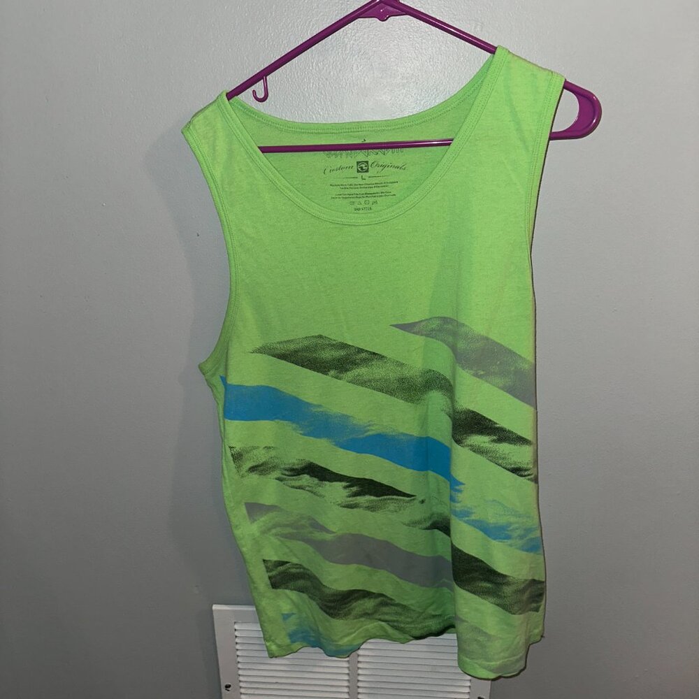 Men's Beach Tank - Lime Green - Ocean Current - Men's Large